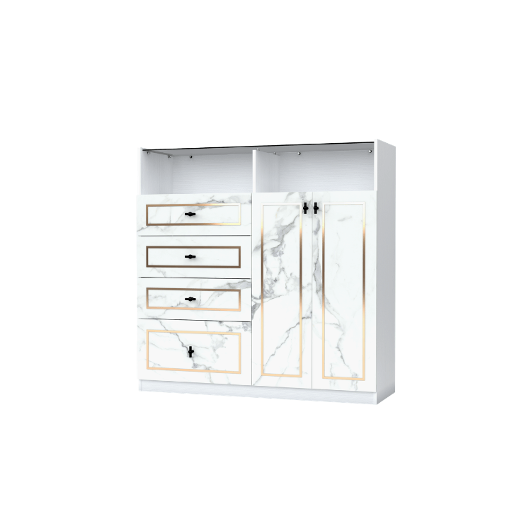 ตู้ลิ้นชัก 4 ลิ้นชัก WISDOM DESIGN FURNITURE GDW-121 120 ซม. สีขาว/ซอฟท์มาร์เบิ้ล